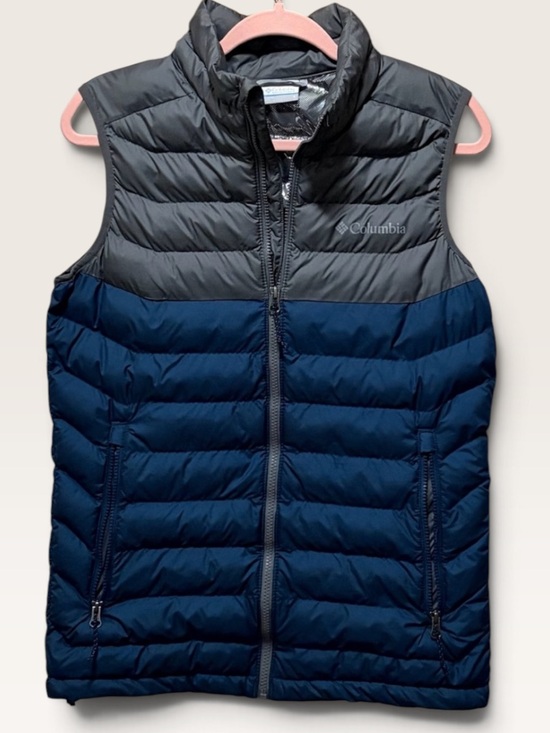 Columbia Jackets & Blazers - Columbia Omni-Heat Colorblock Puffer Vest Gray Blue Women’s S